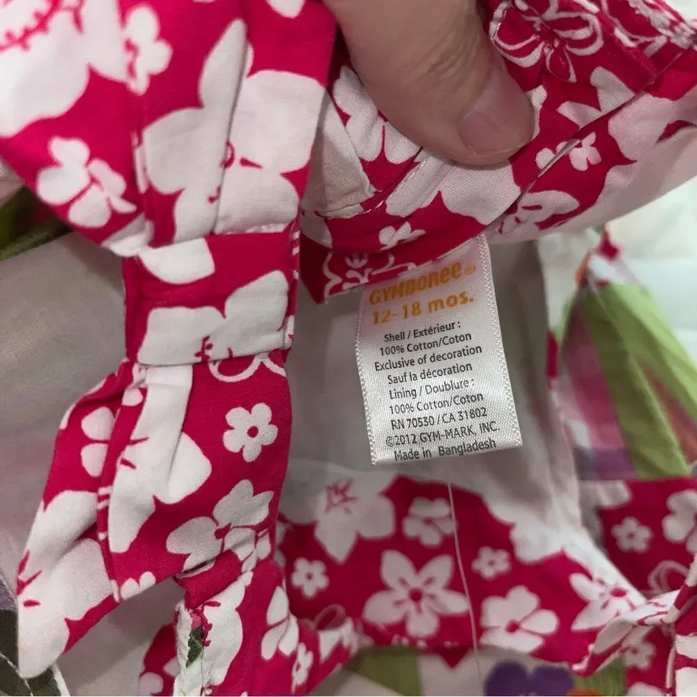 NWT Gymboree Patchwork 2013 Tropical Floral Dress With Bloomers sz 12-18 month